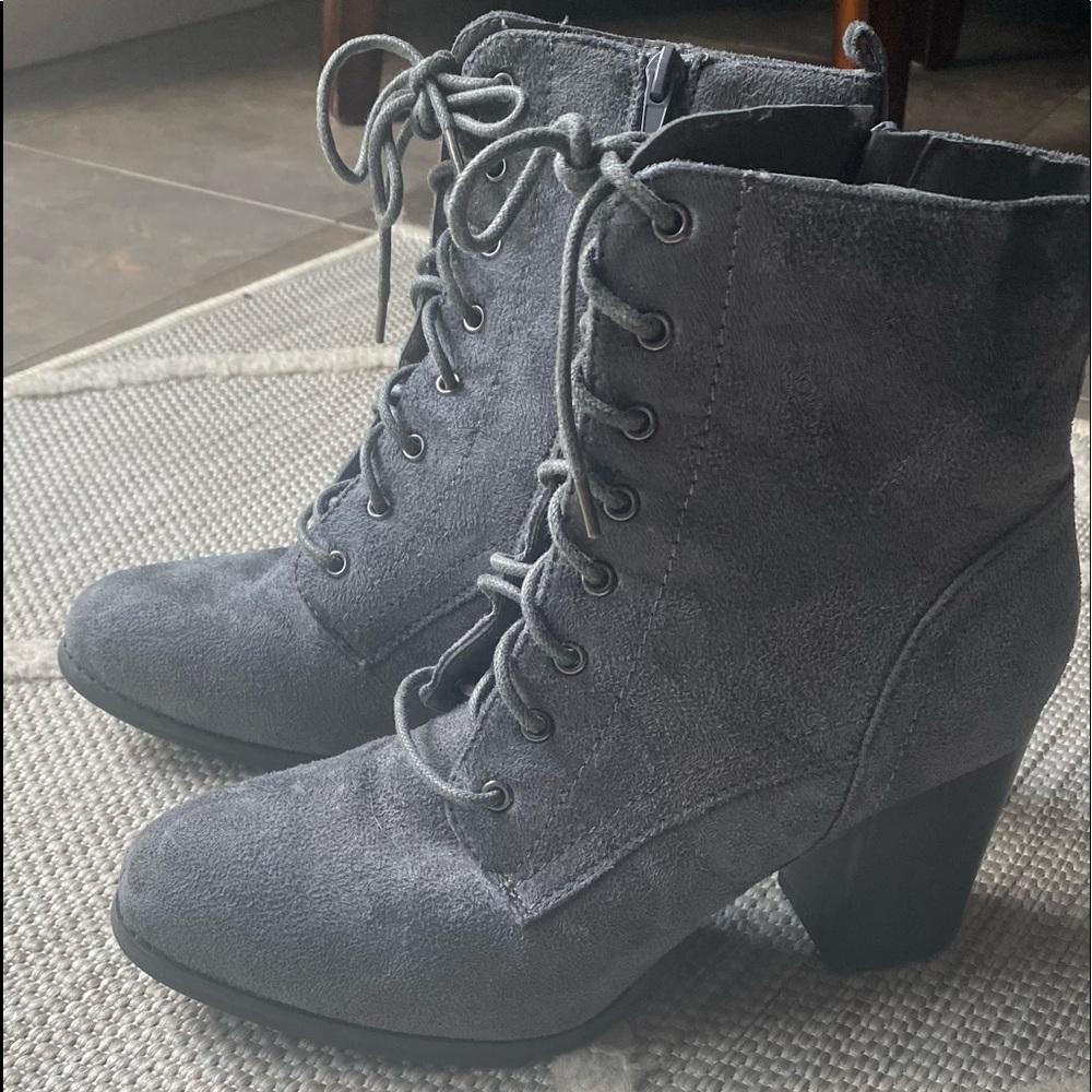 Grey fall booties